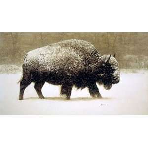  James Bama   Buffalo in Storm Artists Proof Canvas Giclee 