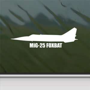  MiG 25 FOXBAT White Sticker Military Soldier Laptop Vinyl 