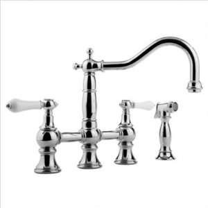  Canterbury Straight Kitchen Bridge Faucet with Side Spray 