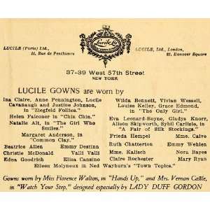   Florence Walton Lady Gordon   Original Print Ad