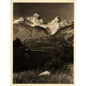   Mountain Range Peak Cordillera Blanca Peru   Original Photogravure