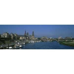  Tourboats in a River, Elbe River, Dresden, Germany 