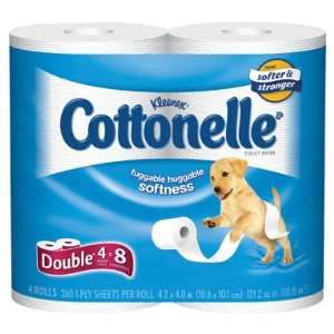 Cottonelle Double Roll (2X Regular), 1 Ply, White 4pk 
