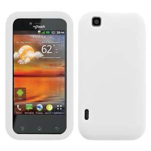 For T Mobile LG E739 myTouch Phone White Accessory Silicone Skin Soft 