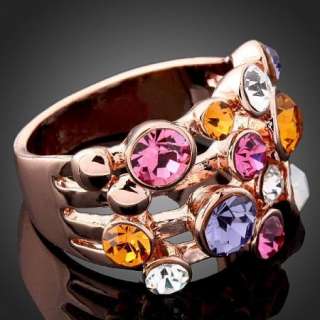 Arinna Swarovski Crystal rose Gold GP finger cute Ring  
