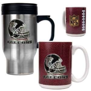  Atlanta Falcons NFL Travel Mug & Gameball Ceramic Mug Set 