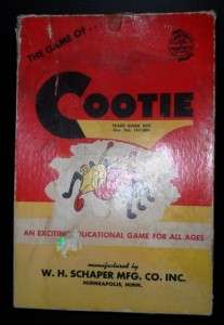 THE GAME OF COOTIE, 1949 W.H.SHAPER MFG VINTAGE  