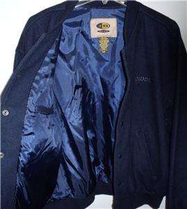 Microsoft Varsity mens corporate logo jacket navy blue recycled wool L 