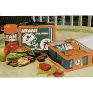  Miami Dolphins Tin Lunch Box & Thermos
