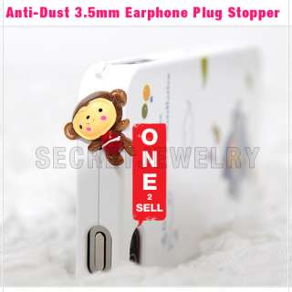 Cute Anti Dust 3.5mm Earphone Jack Plug Stopper for iPhone 4 4S iPod 
