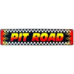  PIT ROAD WITH FLAMES RACING STREET SIGN MOTORSPORTS FUN 