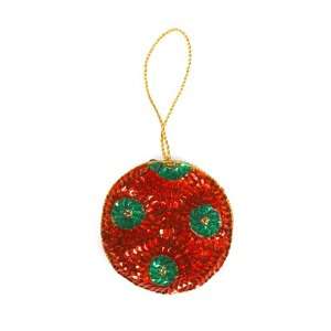 Sequins, Brass and Zari Wire Green Ornament Sequin Ball The Sequin 