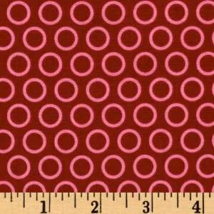   Cheery Circles Cranberry Fabric By The Yard Arts, Crafts & Sewing