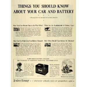  1943 Ad Delco Remy Co Motor Vehicle Battery WWII Military 