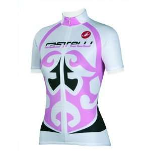 Castelli Womens Tribal Short Sleeve Cycling Jersey   White   A7033 
