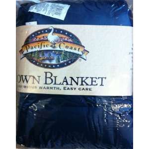   Count 550 Fill Power Luxury Down Blanket   Navy Blue