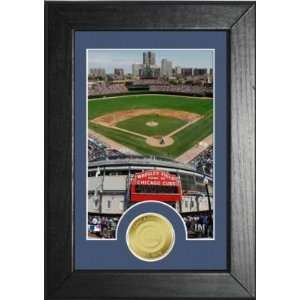  Wrigley Field Gold  Tone Bronze Coin Frame Everything 
