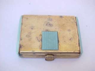 Vintage 1950s Brass COTY Corsica Powder / Mirror Compact  