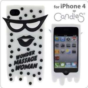  Candies MASSAGE WOMAN Silicon Cover for iPhone 4 (White 