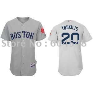  boston red sox #20 kevin youkilis grey baseball jersey 