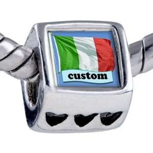  Pandora Style Bead Italian Flag Custom Holiday European 