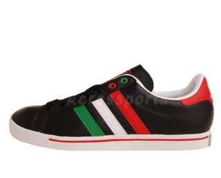 Adidas Court Star Black Leather Red Green White 2011 Mens Casual Shoes 