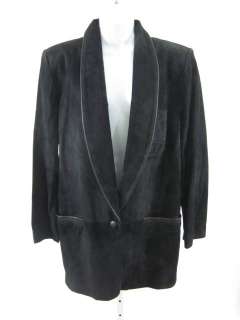 PHILLIP COURTNEY Black Suede Long Sleeve Coat Jacket M  