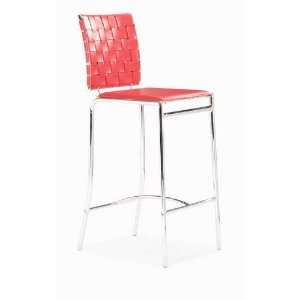  Zuo Modern Criss Cross Counter Chair Red
