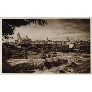  1925 Panorama View Segovia Spain Hielscher Photogravure 