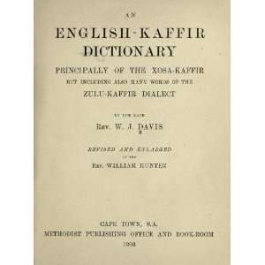   Many Words Of The Zulu Kaffir Dialect William Jafferd Davis Books