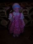 Resin victorian people little girl in pink dress