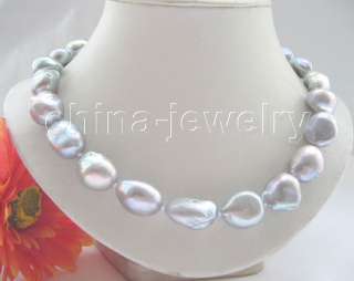 Beautiful 18 17 21mm gray baroque keshi reborn freshwater pearl 