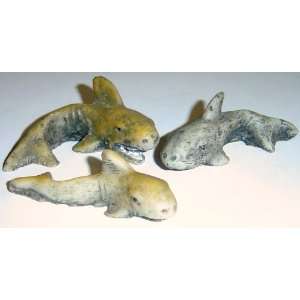  3pc. Poly stone Shark Figurines 
