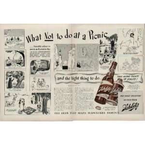    At A Picnic  1940 Schlitz Beer Ad, A0686 