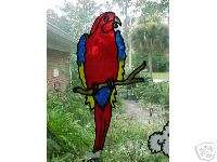 Scarlet Macaw Parrot Stained Glass Window Cling  