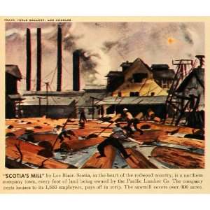  1942 Print Scotias Mill Blair Pacific Lumber Sawmill 