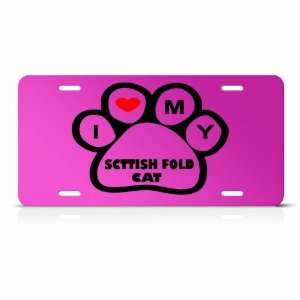  Scottish Fold Cats Pink Novelty Animal Metal License Plate 