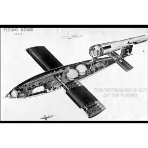  V 1 Flying Bomb Cutaway   24x36 Poster 