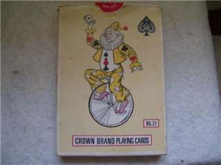 Vtg No21 Crown Clown Brand Jumbo Playing Cards Complete  
