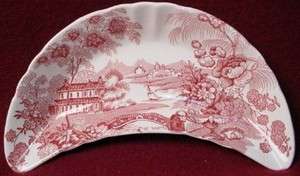 ROYAL CROWNFORD china TONQUIN red pink BONE DISH  