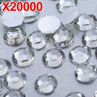 20000 Clear Crystal Nail Art Rhinestones Glitters 2.0mm  