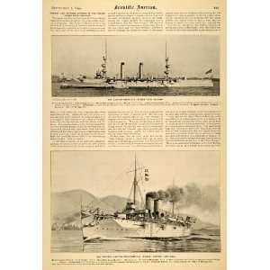 1899 Article Scientific American Navy Cruiser Denver   Original Print 