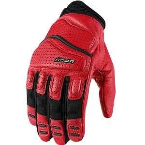  Icon Superduty Motorcycle Gloves Red LG Automotive