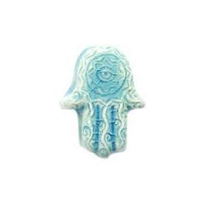   Ceramic Raku Glazed Hamsa Hand Beads, 14mm, 4 Per Pack Arts, Crafts