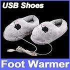 Plush USB Laptop PC Electric Heating Slippers Heated Shoes Foot Warmer 