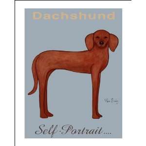 Dachshund Self Portrait Fine Limited Edition Print by Ken Bailey 