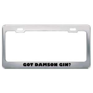 Got Damson Gin? Eat Drink Food Metal License Plate Frame Holder Border 