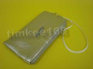 Silver PU Leather zip pouch Samsung Google Nexus S 4G  