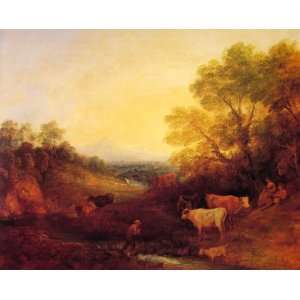  6 x 4 Greeting Card Gainsborough Landscape with Cattle 