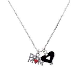 Dance Mom with Red Heart and Black Heart Charm Necklace